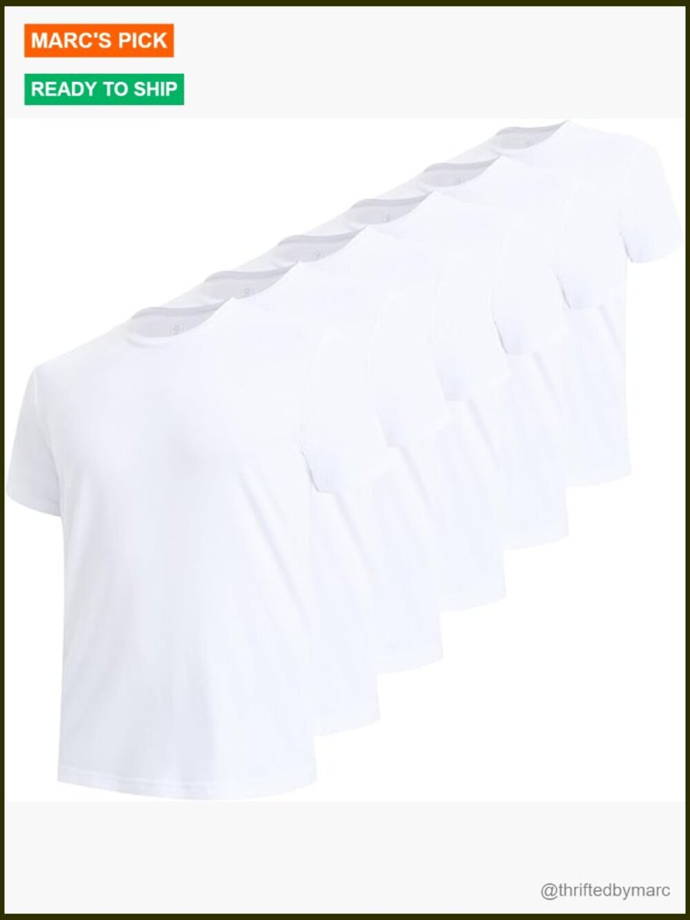Moisture Wicking Bamboo Blend Undershirts, Regular Fit Crewneck Tees, 6 Pack